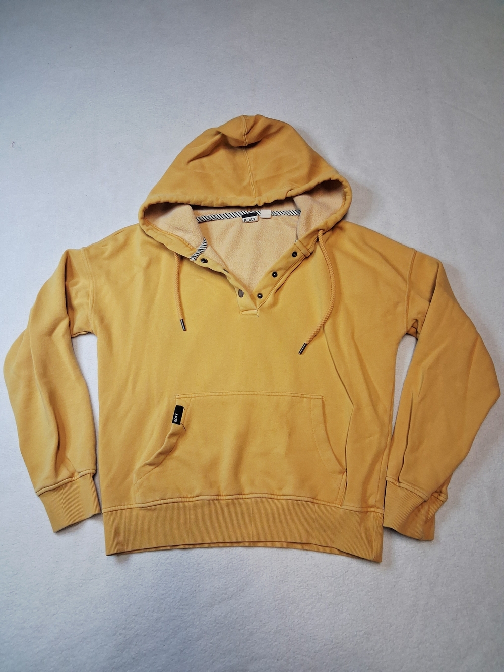 Roxy Mustard Pullover Hoodie with Kangaroo Pocket